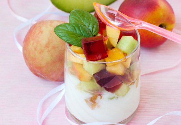 Рецепт 
                Йогурт с фруктовым салатом
            