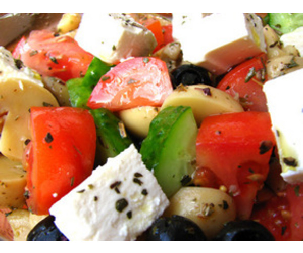 Рецепт                  Овощной салат с шампиньонами и фетой