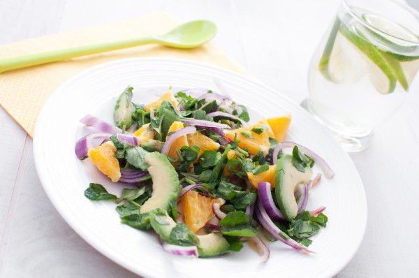 Рецепт 
                Постный салат из апельсинов и зелени
            
