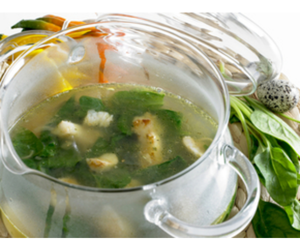 Рецепт 
                Суп со шпинатом и белой рыбой
            