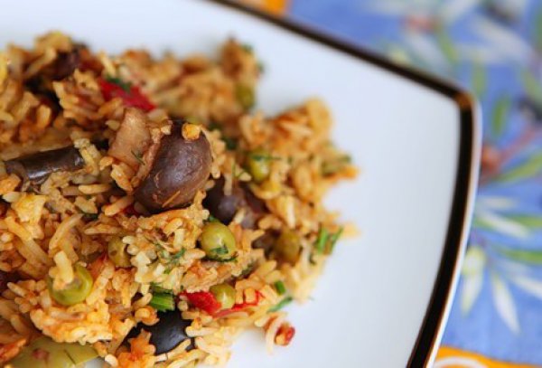 Рецепт 
                Овощи с рисом и маслинами
            
