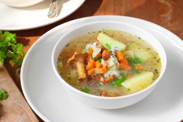 Рецепт 
                Постный суп с грибами и рисом
            