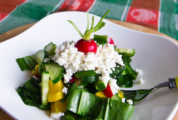 Рецепт 
                Весенний салат из черемши
            