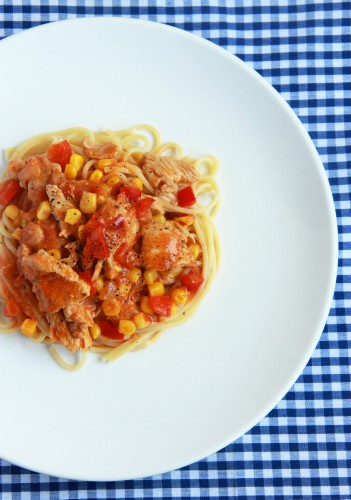 Рецепт 
                Спагетти с индейкой в томатном соусе
            