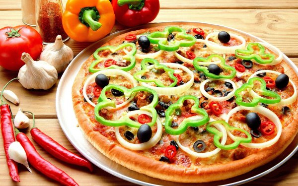 Рецепт 
                Постная выпечка: Пицца с чесноком и оливками
            
