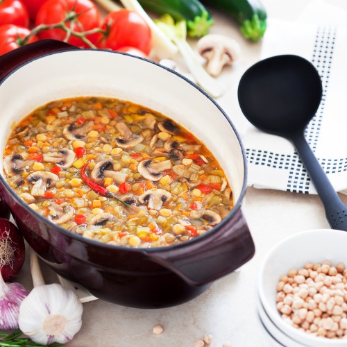 Рецепт 
                Суп из овощей с грибами и чечевицей
            
