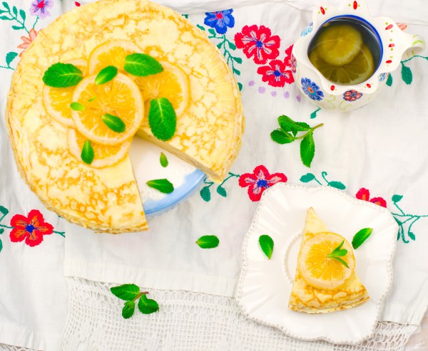 Рецепт 
                Блинный пирог с лимонным кремом
            