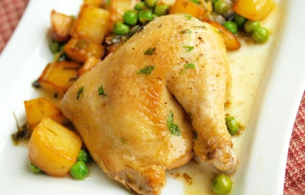Рецепт 
                Курица с картофелем и зеленым горошком
            